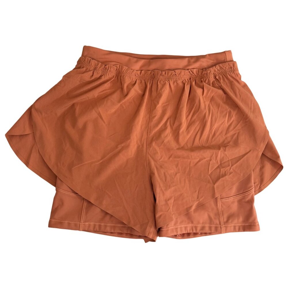 Athleta‎ Mile Marker 2 in short Copper Orange womens shorts sz S